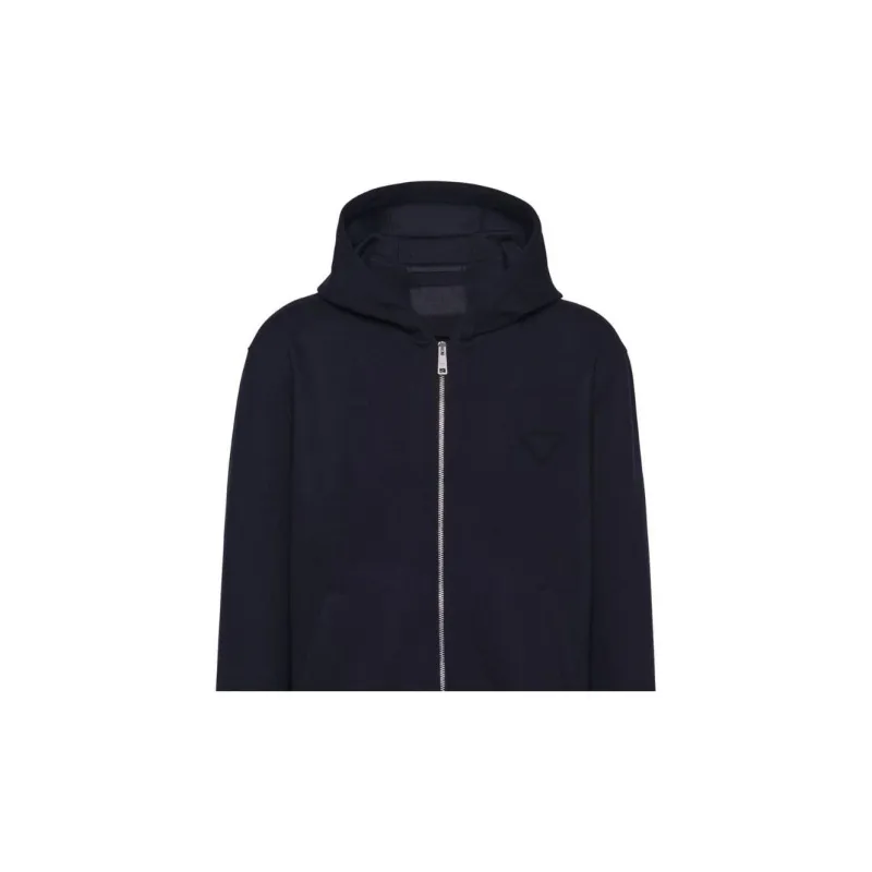 PRADA Zip-front Wool Hoodie-4