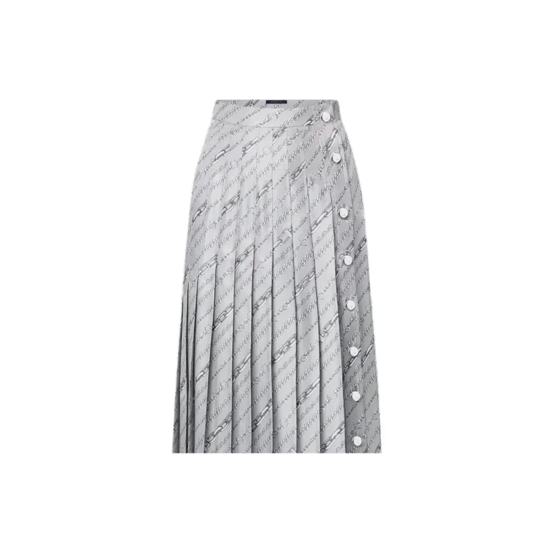 LOUIS VUITTON Chain Print Pleat Skirt-5