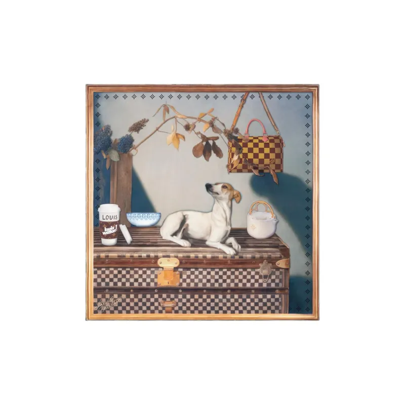 LOUIS VUITTON Elegant Scene Of A Dog Silk Square-1