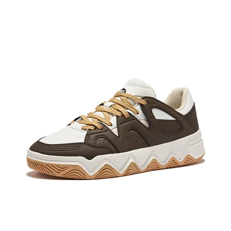 Erke Wander 2.0 Non slip Lightweight Low Top Skateboard Shoes Men's Microcrystal White Dark Rosewood-2