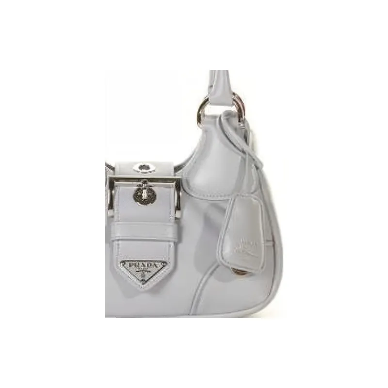PRADA Moon Series Lambskin Shoulder Bag Moon Bag Crossbody Bag Handbag Women's Silver-3