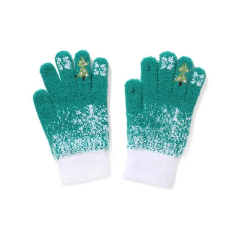 FREE RABBITⅡ Warm And Touch Sensitive Thickened Fleece Lined Knitted Fabric Knit Gloves Unisex-9