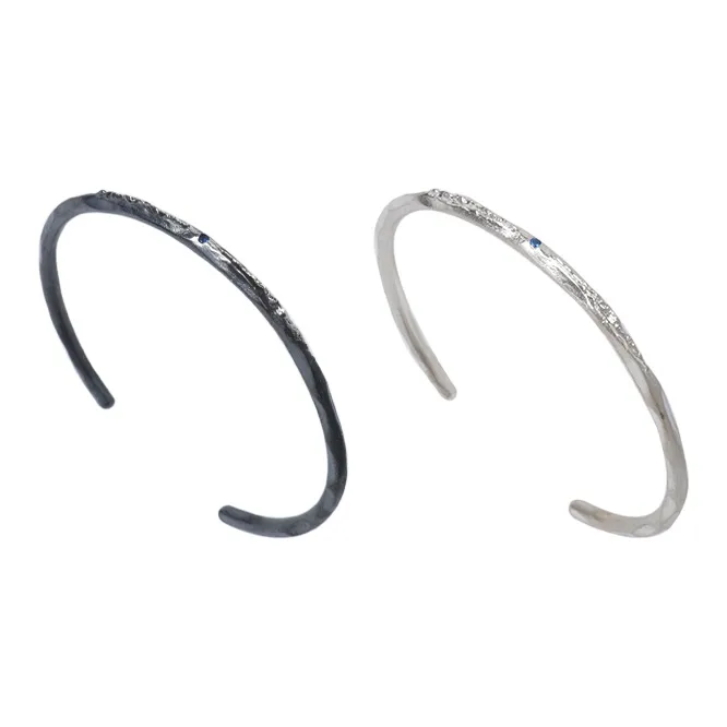 M.Wong 925 Sterling Silver Adjustable Opening Thin Bangle Unisex-8