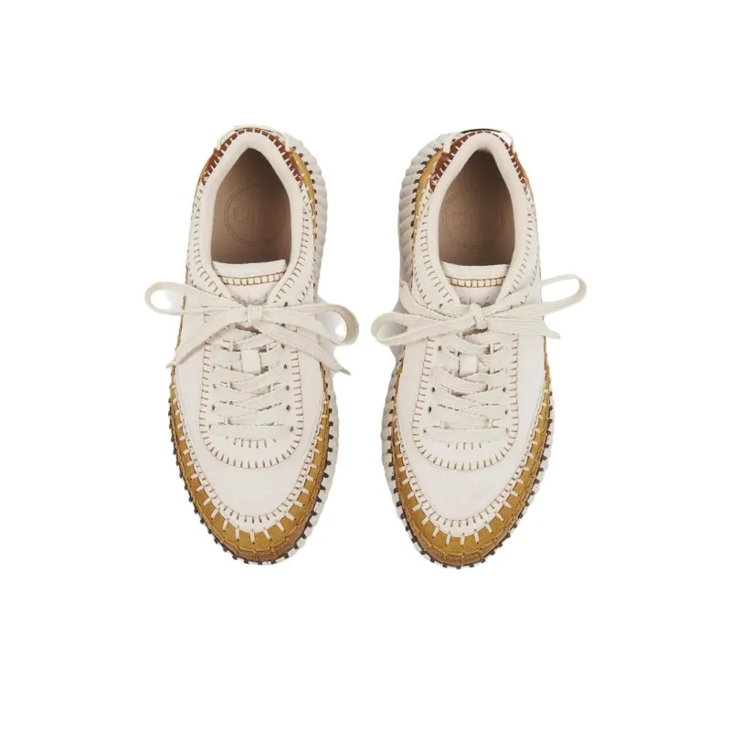 Chloe Nama Low Top Casual Shoes Women's Beige-4