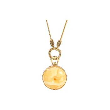 S&A Amber Beeswax Necklaces Women's