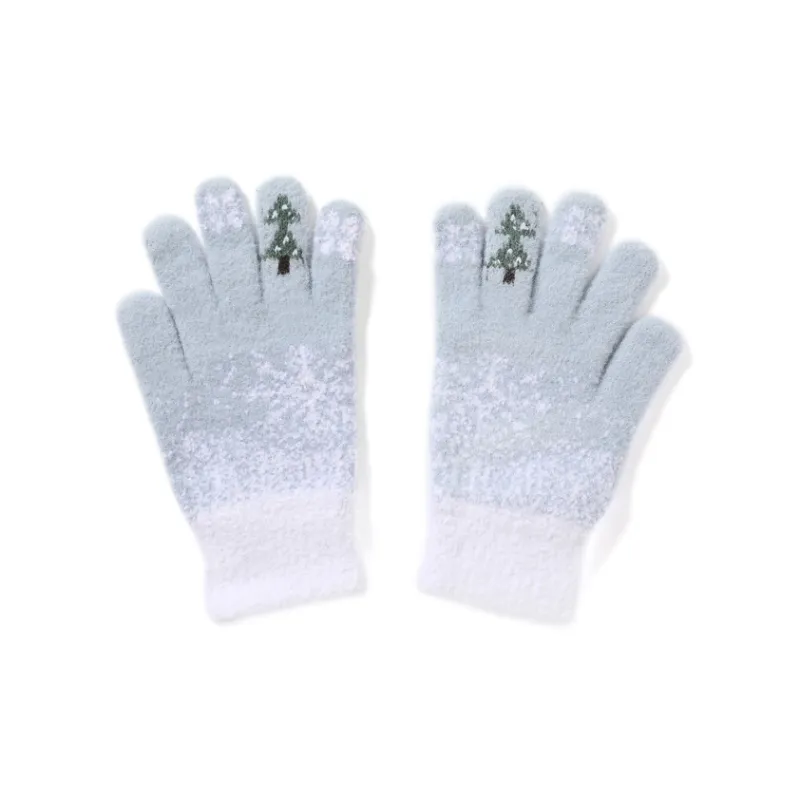 FREE RABBITⅡ Warm And Touch Sensitive Thickened Fleece Lined Knitted Fabric Knit Gloves Unisex-2