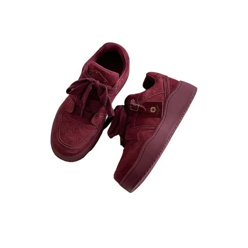 ZUWUDONG Low Top Skateboard Shoes Unisex Burgundy-2