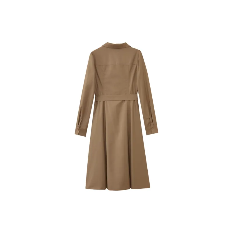 SHUIYUNJIAN Long Sleeved Dresses Women's Khaki-1