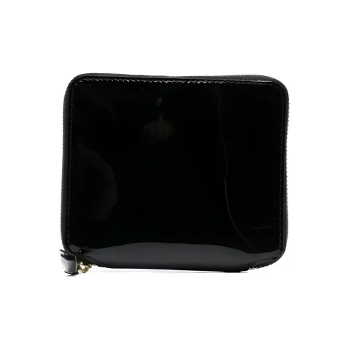 CDG Calfskin With Patent Leather Wallet Regular Men's Black