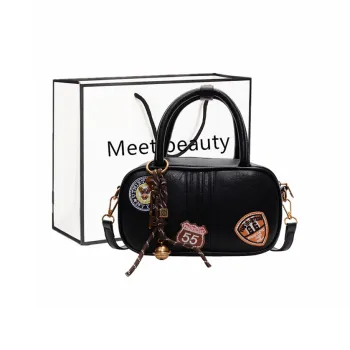 Fitchell PU Bowling Bag Handbag Crossbody Bag Women's Coffee/Brown/Black