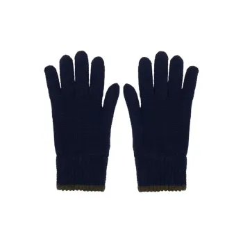 INES DE LA FRESSANGE Merino Wool Knit Gloves Women's Marine Blue