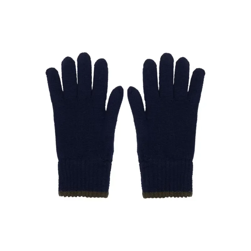 INES DE LA FRESSANGE Merino Wool Knit Gloves Women's Marine Blue-0