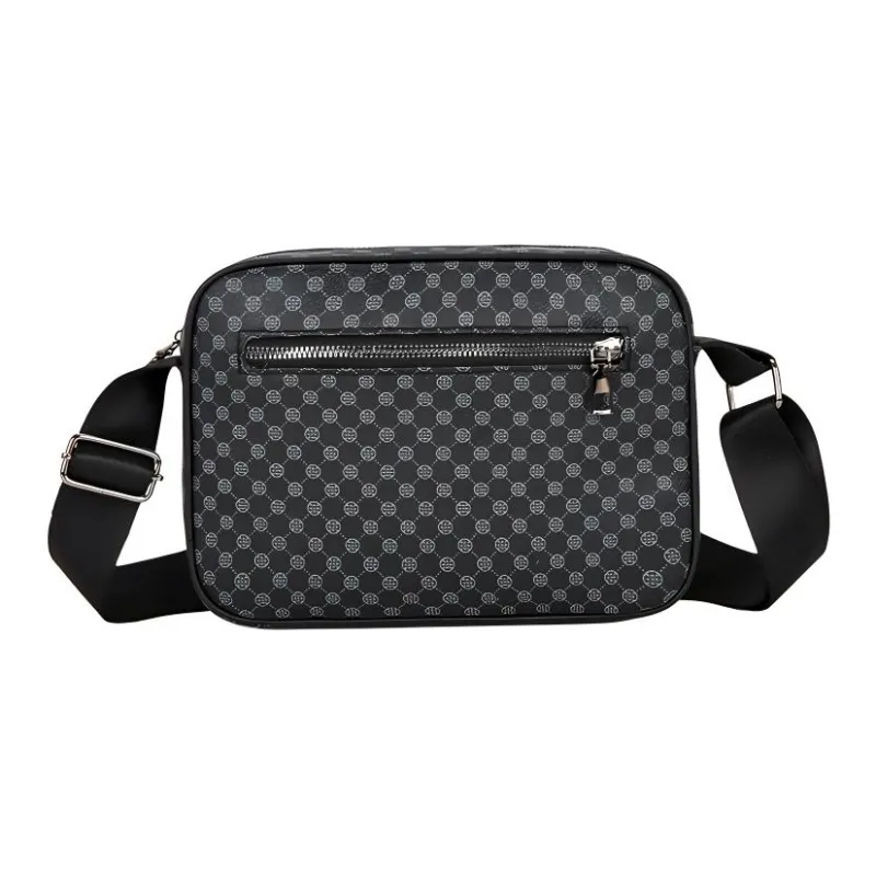 Yalu PU Crossbody Bag Regular Men's Black/Coffee-3
