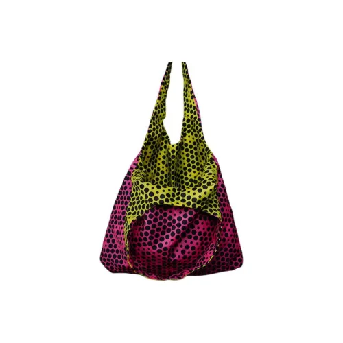 GAGA EQUIPMENT Nylon Tote Bag Shopping Bag Handbag Shoulder Bag Small Size Unisex Pink Yellow Polka Dots