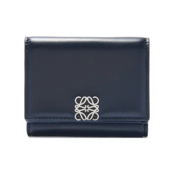 LOEWE Shiny Nappa Calfskin Wallet Women's Dark Marine Blue