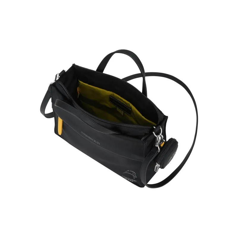 Mandarina Duck Recycled Nylon Tote Bag Shopping Bag Shoulder Bag Crossbody Bag Handbag Women's Black-4