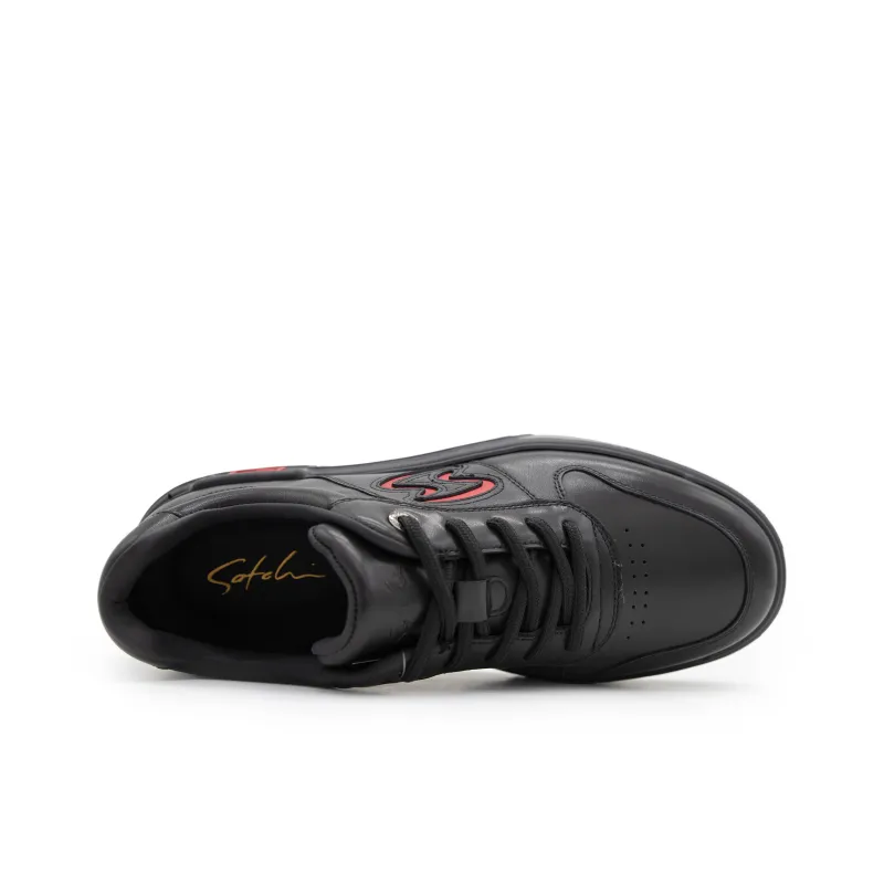Satchi Anti Slip And Wear Resistant Lightweight Low Top Skateboard Shoes Men's Black-3