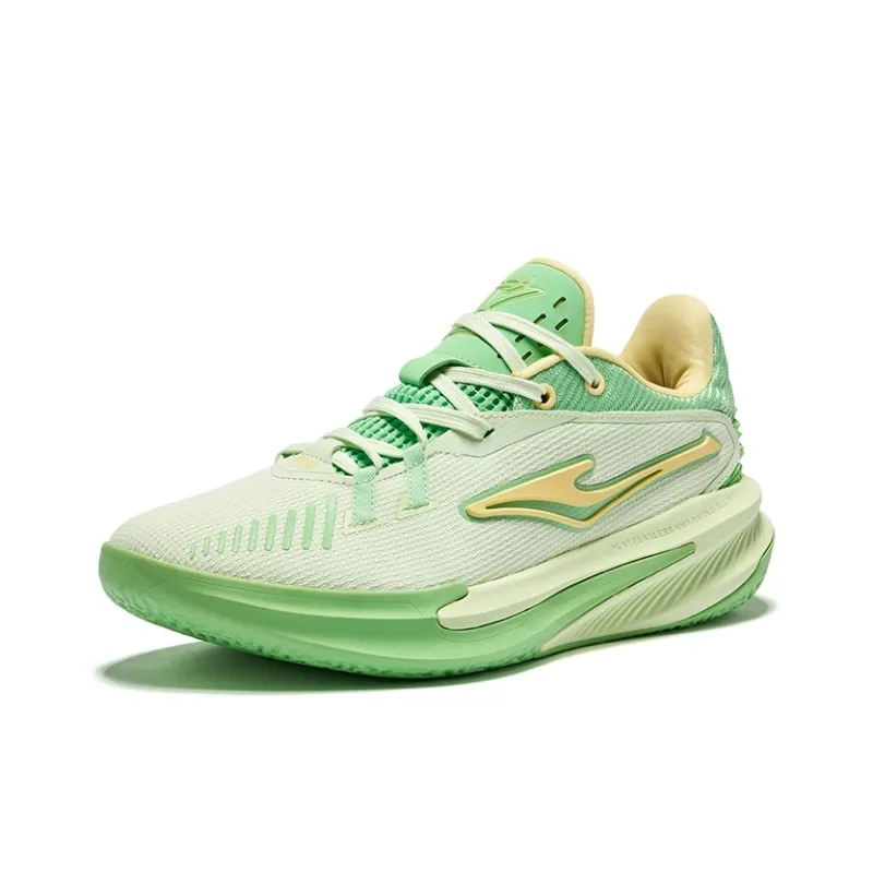 Erke Fearless 2.0 Basketball Shoes Men Low Top European Teal Lime Green-2
