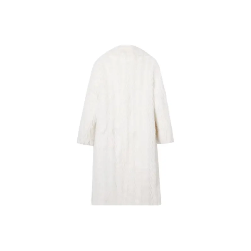 LA CRAWFISH Velvet feel Coat Women's White-1
