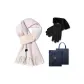 Velvet Mist Peach-Peach Pink Scarf+Dark Pine Black Gloves
