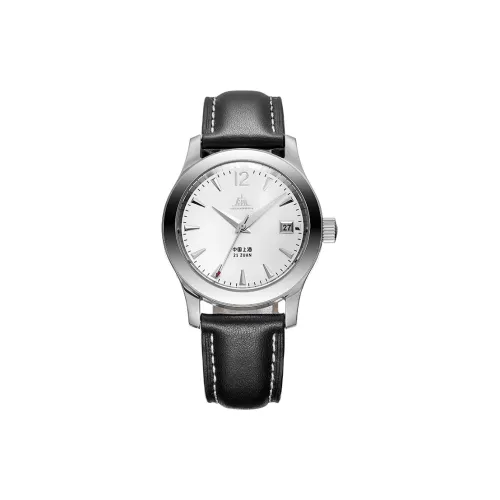 SHANGHAI Tribute Collection Automatic Mechanical Movement Cowhide Strap Men's Watches White Dial