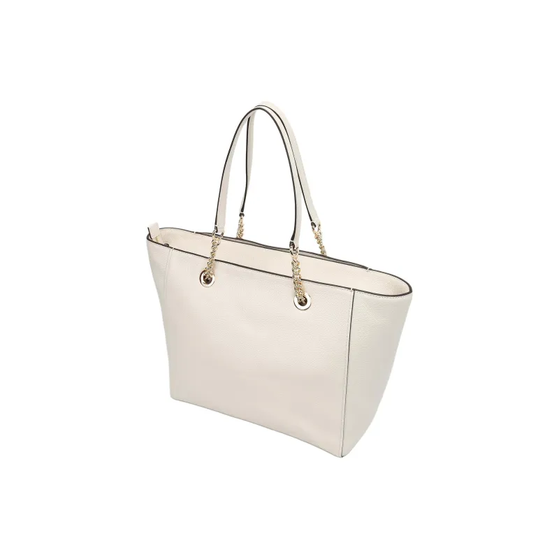 COACH Turnlock Leather Tote Bag Shoulder Bag Large Size Women's Glacier White-2
