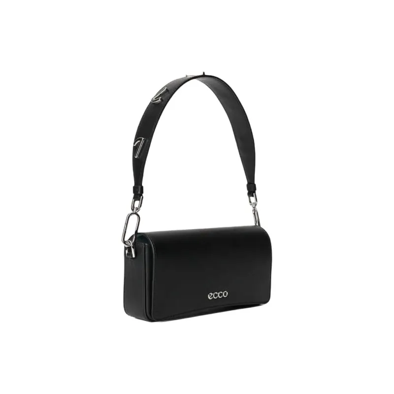 Ecco Cow Leather Shoulder Bag Crossbody Handbag Shoulder Bag Small Size Women's Black-1