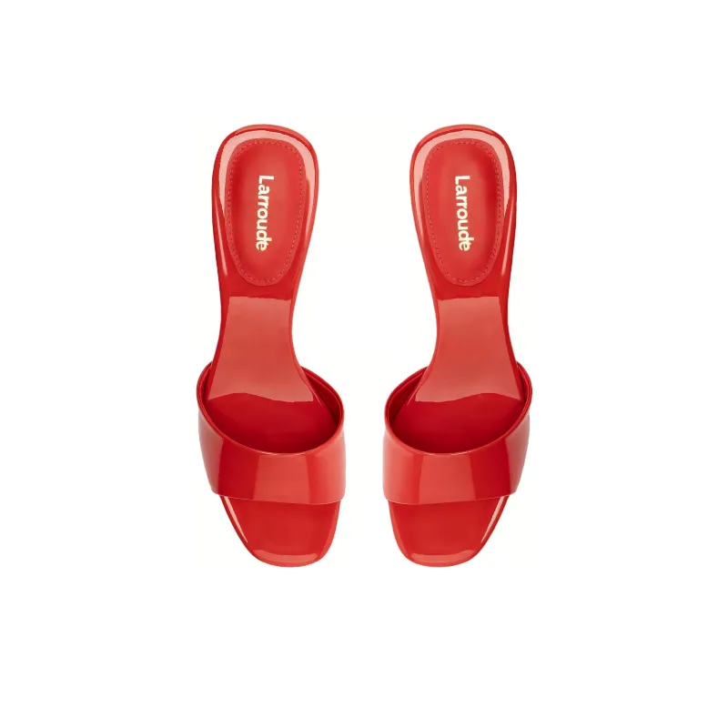 Larroude Slide Slippers 4.5cm Women's Red-3