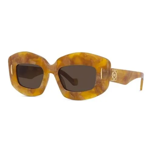 LOEWE Acetate Irregular Shape Sunglasses Women's Brown