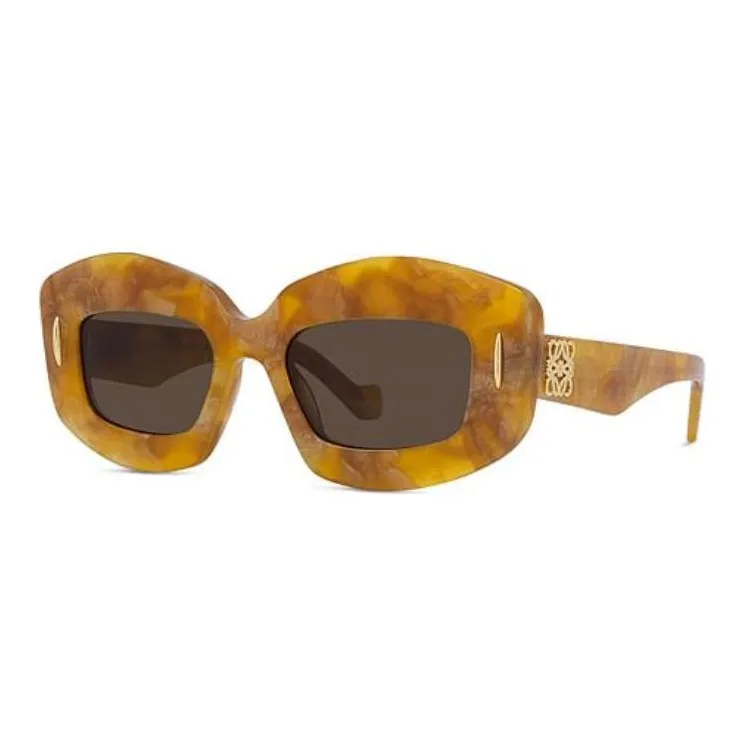 LOEWE Acetate Irregular Shape Sunglasses Women's Brown-0