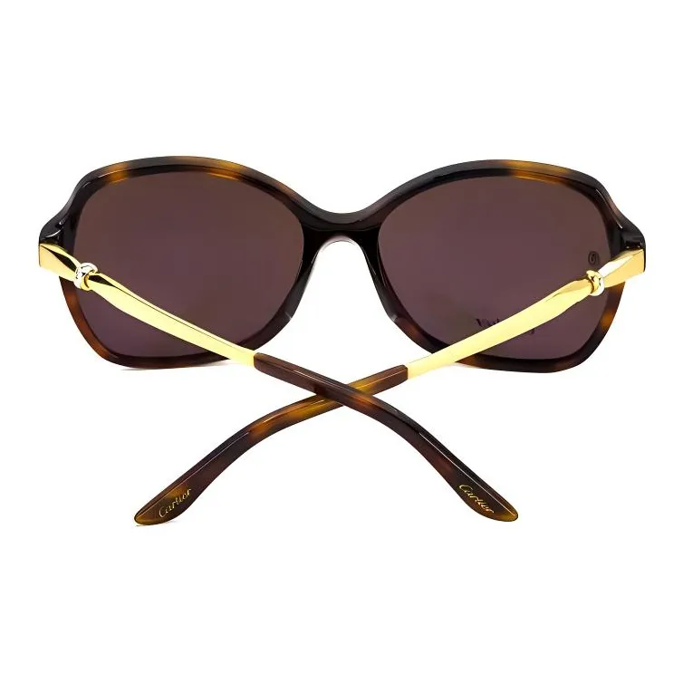 CARTIER Composite Material Irregular Shape Sunglasses Unisex Gold-3