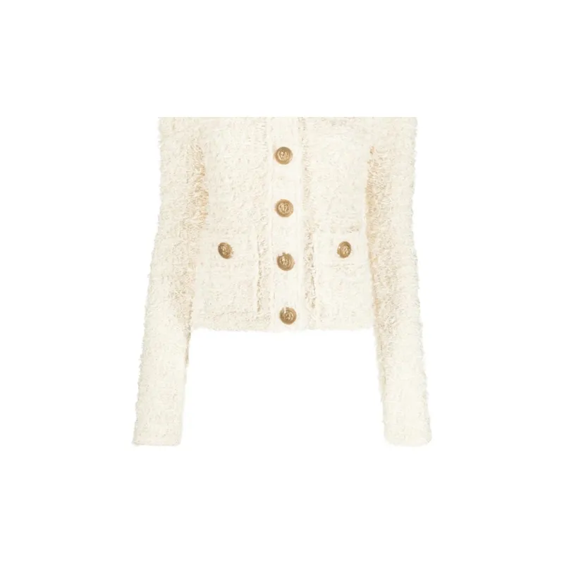 BALMAIN SS23 Jackets Coats Women's Beige-4