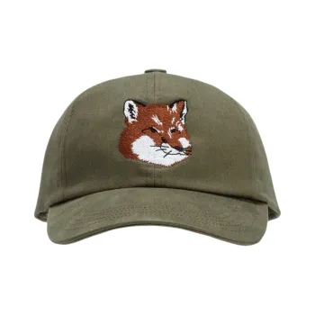 Maison Kitsune Cotton Baseball Caps Women's Dark Khaki