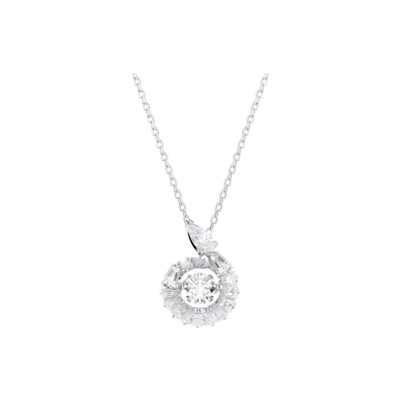 Swarovski Synthetic Cubic Zirconia Necklaces Women's Silver-0