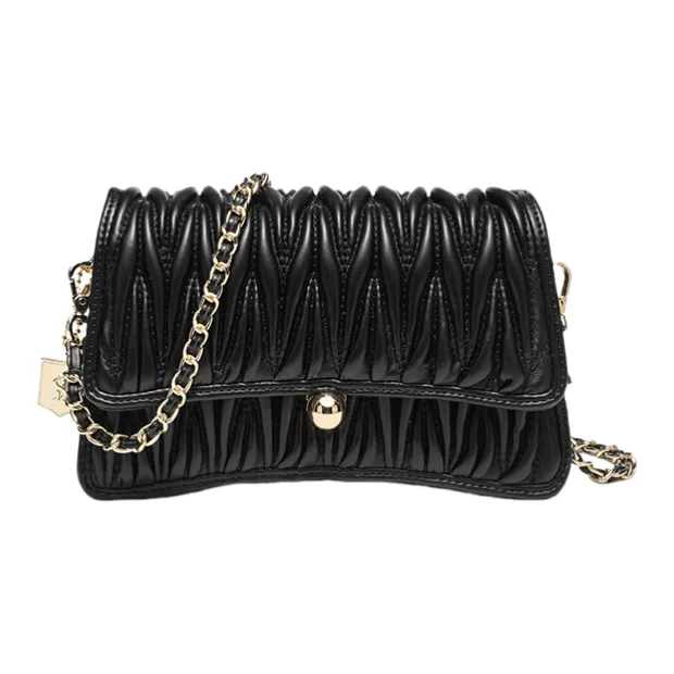 OCTSUI Cow Leather Shoulder Bag Regular Women's Ecru Black/Crystal Pink/Silver-11