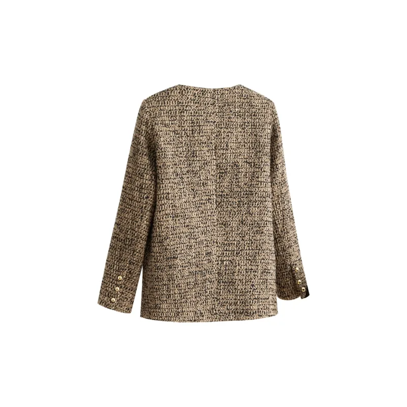 TOUCH Cropped Coats Women's Khaki Black-1