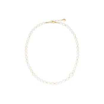 Rita Monica Brass Pearl Necklaces Women's White