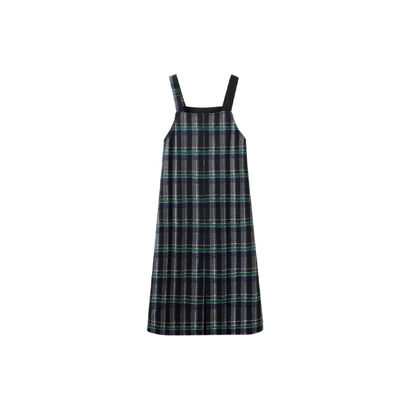 TOUCH Sleeveless Dress Women's Black Gray Plaid-1