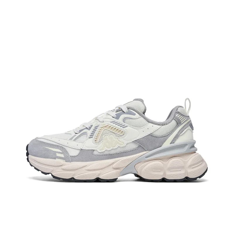 Kappa Anti Slip Wear Resistant Low Top Running Shoes Unisex White Gray-0