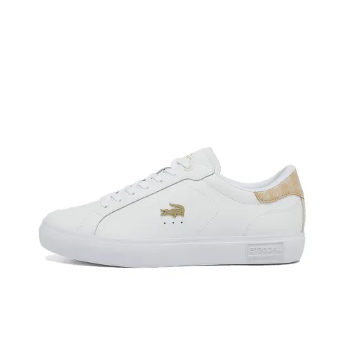 LACOSTE Powercourt Low Top Skateboard Shoes Women's White Brown