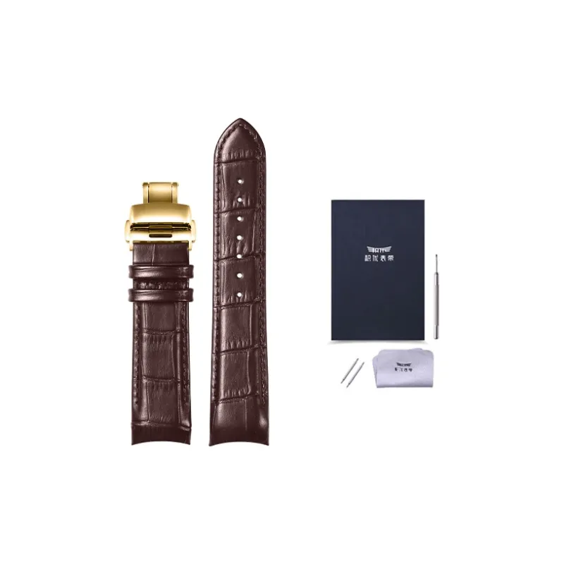 JEAYOU Tissot 1853 Kuto T035 Butterfly Clasp Compatibility Watch Band 22mm Cowhide Leather Material-15