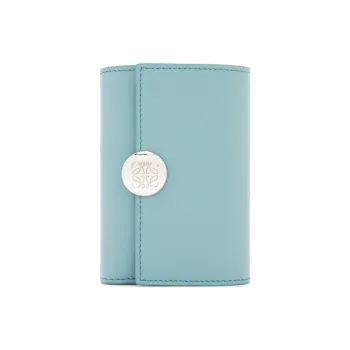 LOEWE Napa Calf Leather Wallet Small Size Women's Aqua