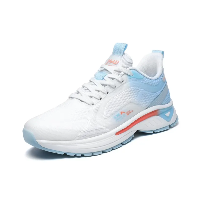 JSWEI Cushioned Slip Resistant Water Resistant Low Top Casual Running Shoes Men's White Shallow Moon-0