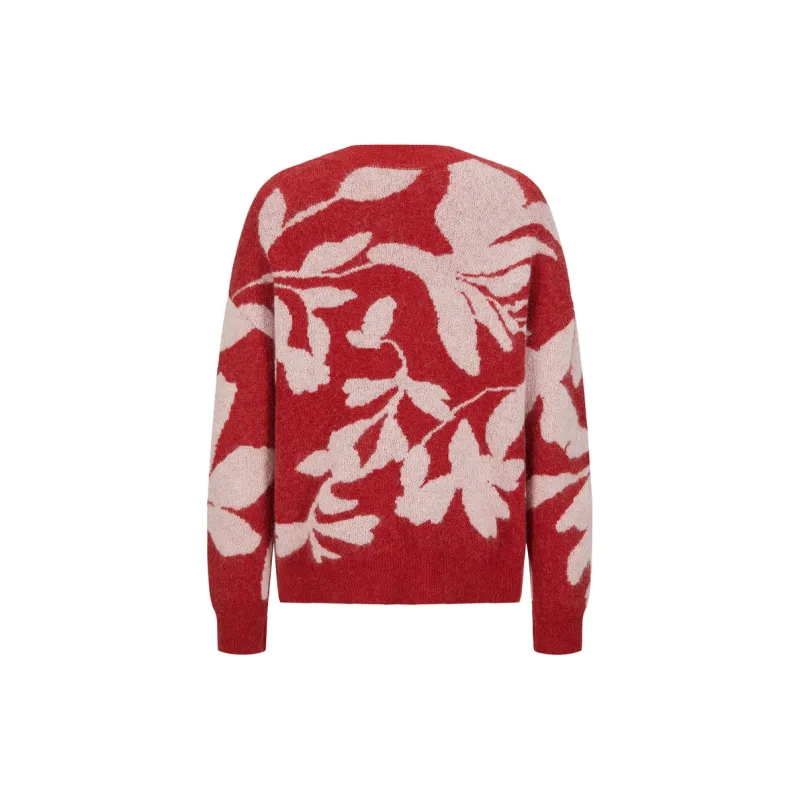 JZ. ANNAKRO Knitwear Women's Red Floral-1