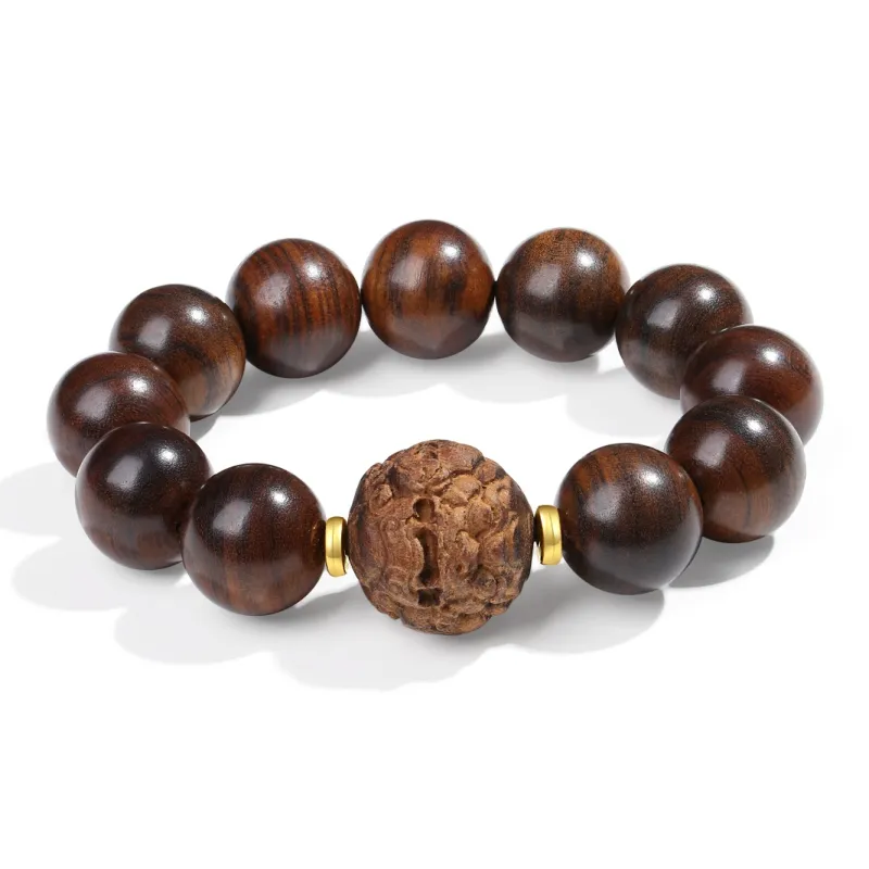 PUTUOSHANWENCHUANG Sandalwood Bracelets Unisex-0