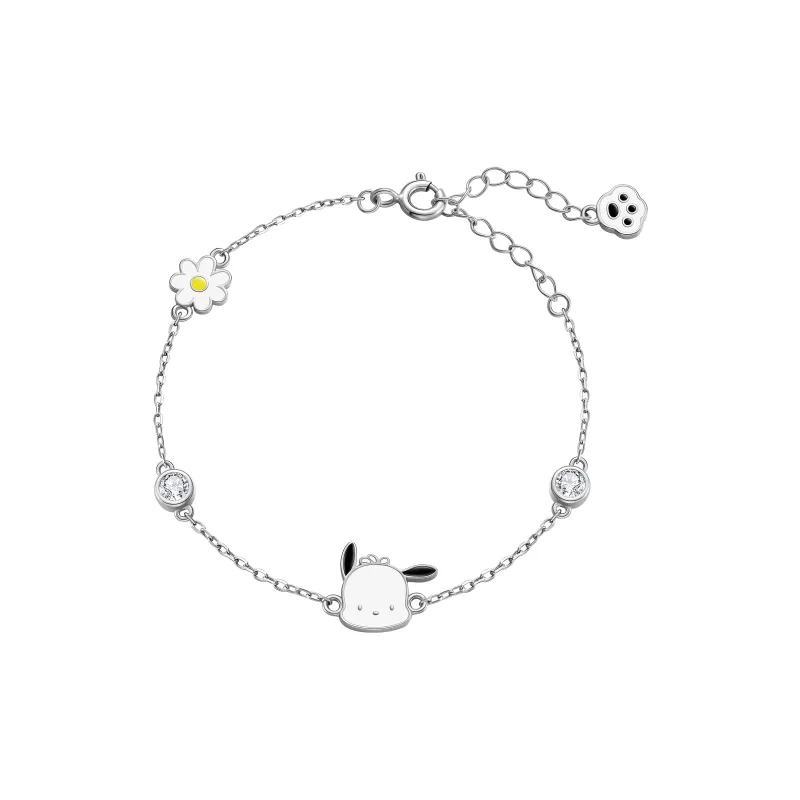 Hello Kitty 925 Sterling Silver Unique Silver Bracelet, Sanrio Bowknot Box Women's-1