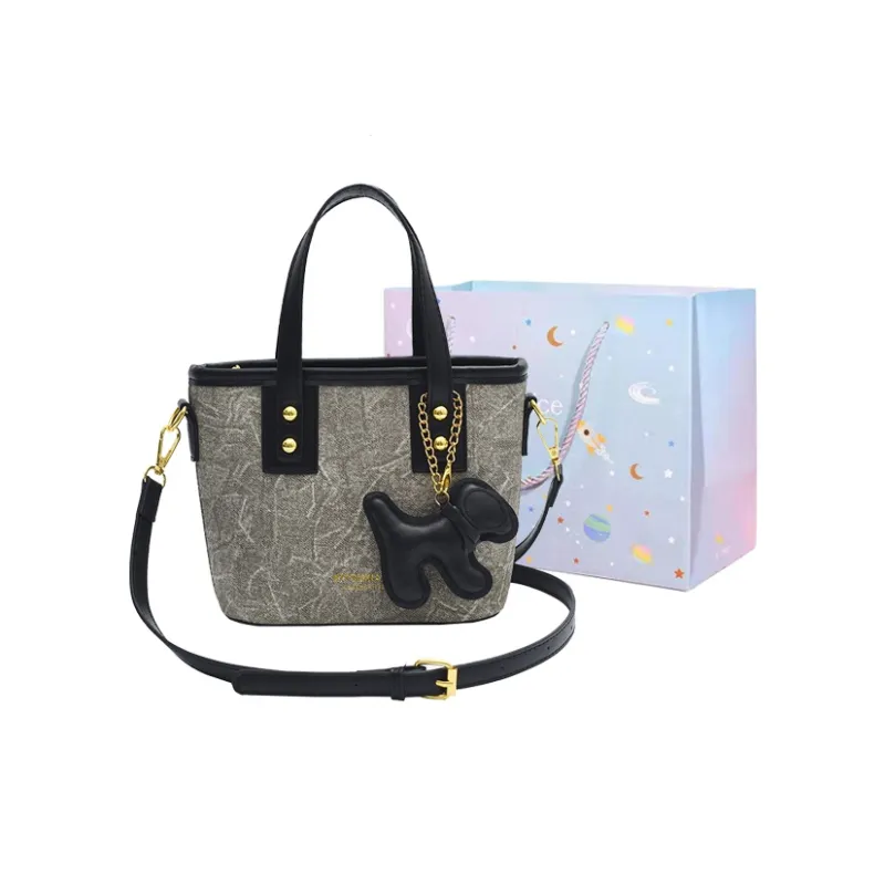 GOX PU Shoulder Bag Regular Women's Blue/Brown-16