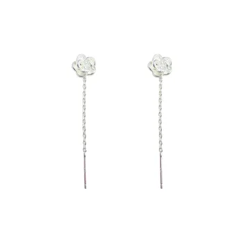 ERXI 925 Sterling Silver Needle Drop Earrings Women's