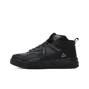 PEAK Rebound Height Increasing Wear Resistant Slip Resistant High Top Casual Shoes Unisex Black Paloma Gray