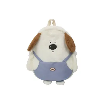 LUVISTRUE Plush Backpack Regular Unisex White/Khaki
